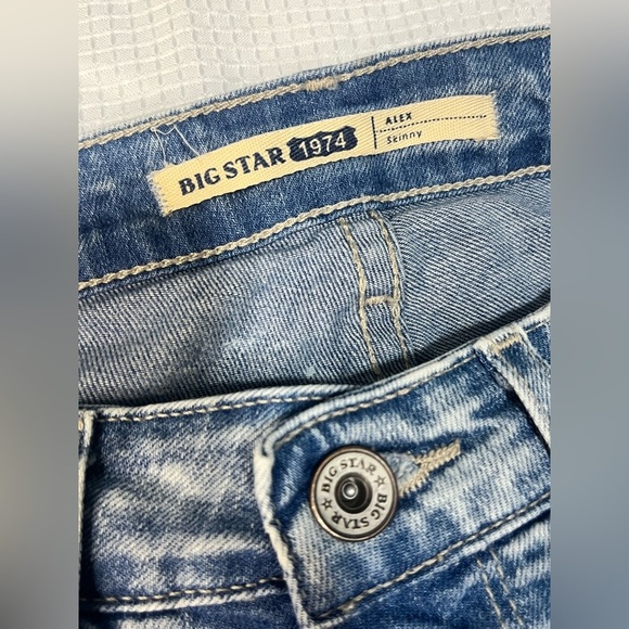 Big Star 1974 Alex Skinny Distressed Blue Denim Jeans Size 29 - Picture 6 of 14